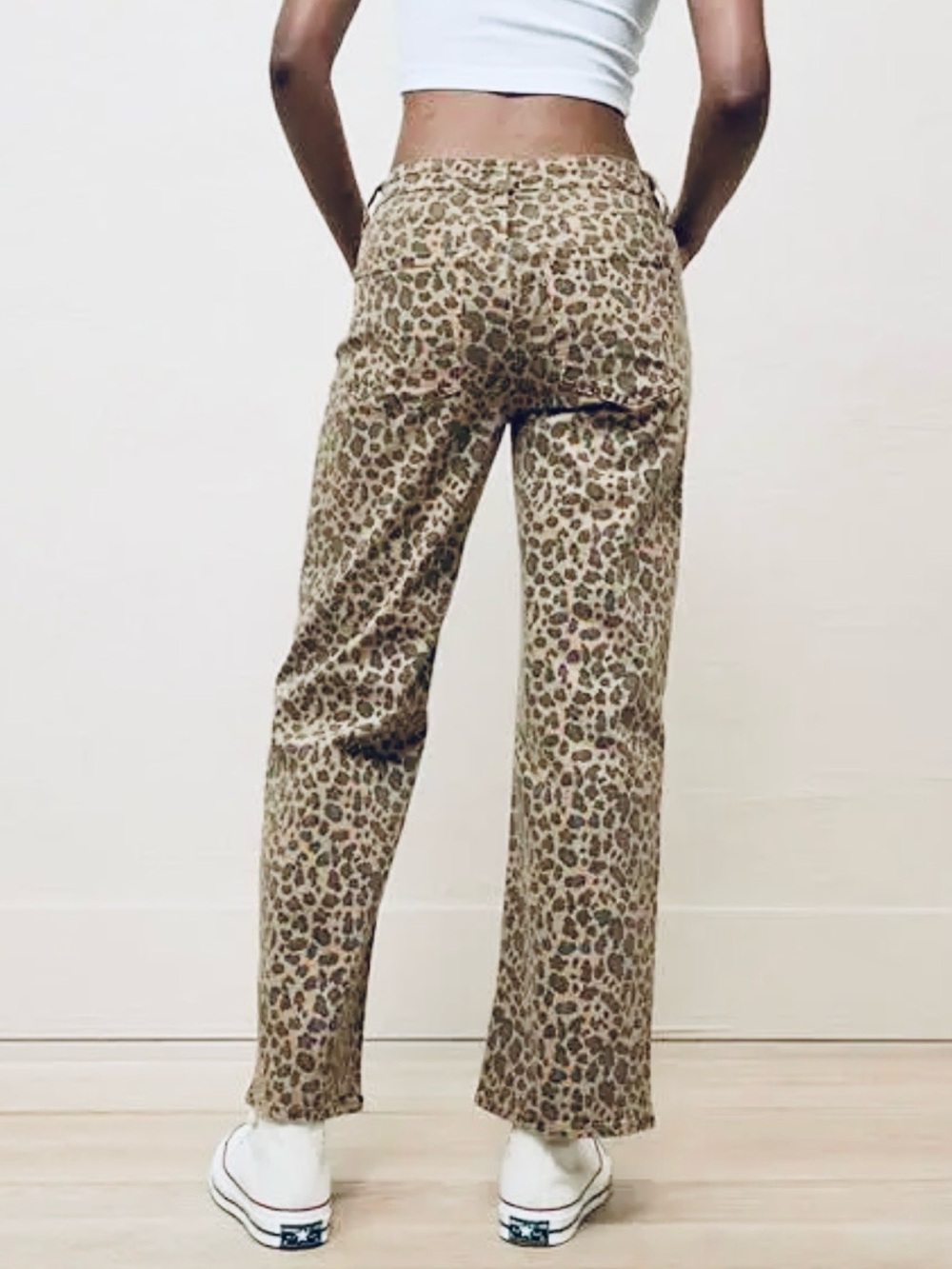 AE Stretch Leopard High Waisted Stovepipe Ankle Pant